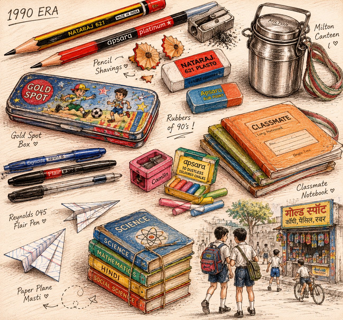 1990s Era Travel Items - School Supplies